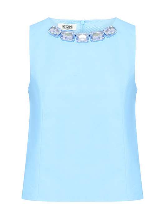 Moschino Cheap&Chic Топ из хлопка декорированный кристаллами