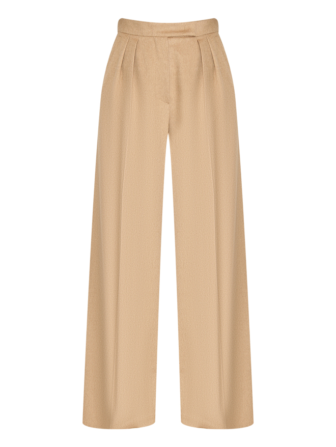 Max Mara Широкие брюки из шерсти с защипами