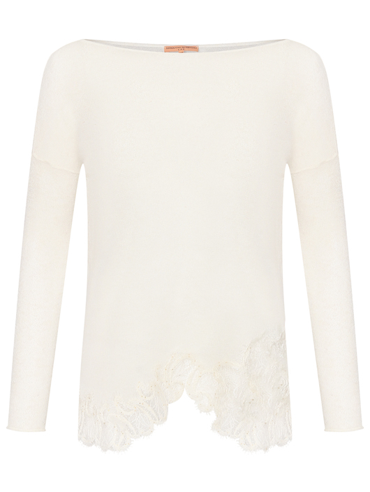 Ermanno Scervino Джемпер из альпаки с кружевной отделкой