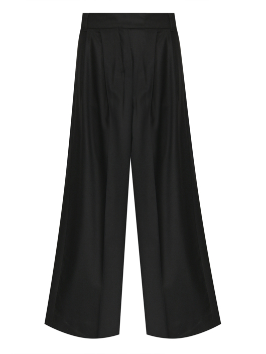 Max Mara Брюки однотонные из шерсти с защипами