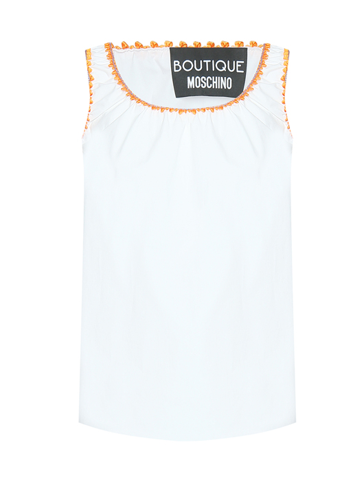 Moschino Boutique Топ из хлопка с декоративной отделкой