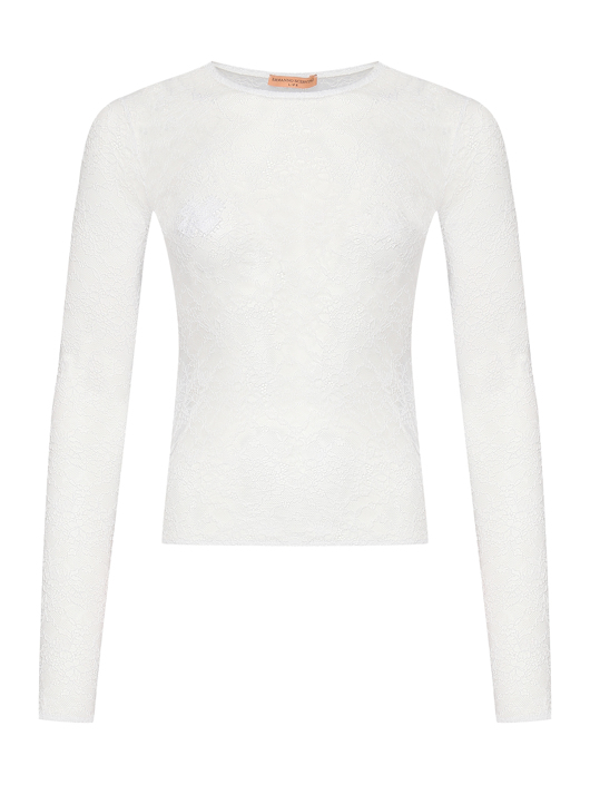 Ermanno Scervino Кружевная блуза с круглым вырезом