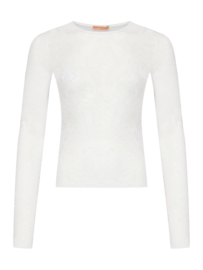 Ermanno Scervino Кружевная блуза с круглым вырезом