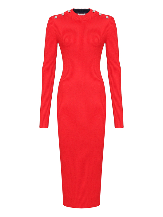 Sportmax Трикотажное платье в рубчик