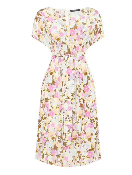 Weekend Max Mara Платье из шелка с поясом