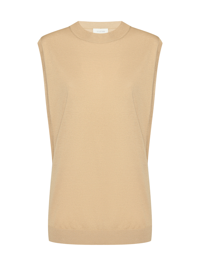 Sportmax Однотонный жилет из шерсти и шелка