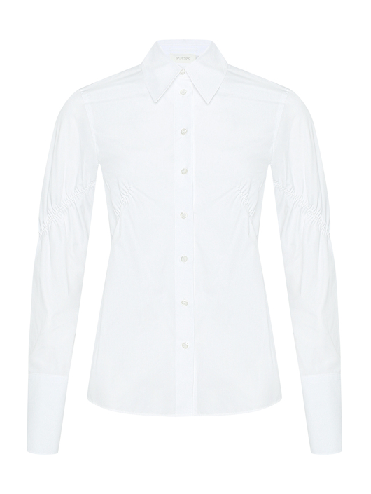 Sportmax Рубашка из хлопка со сборкой