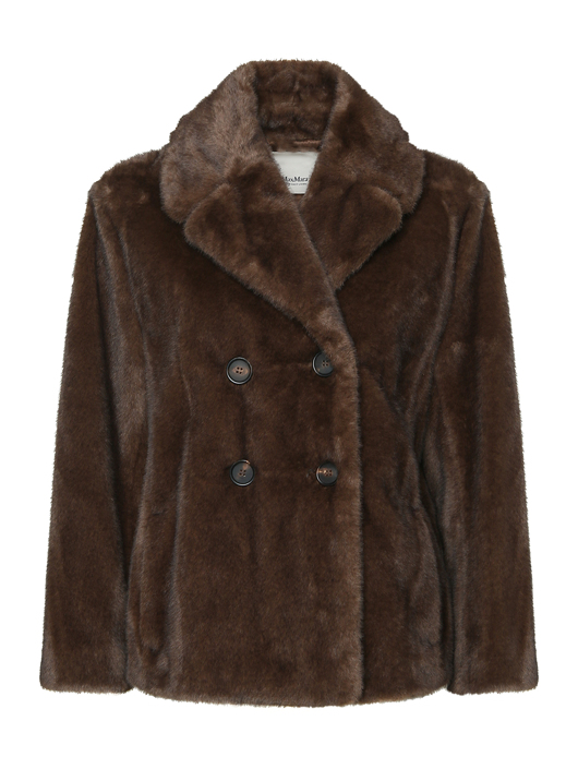 Max Mara Двубортная шуба под норку