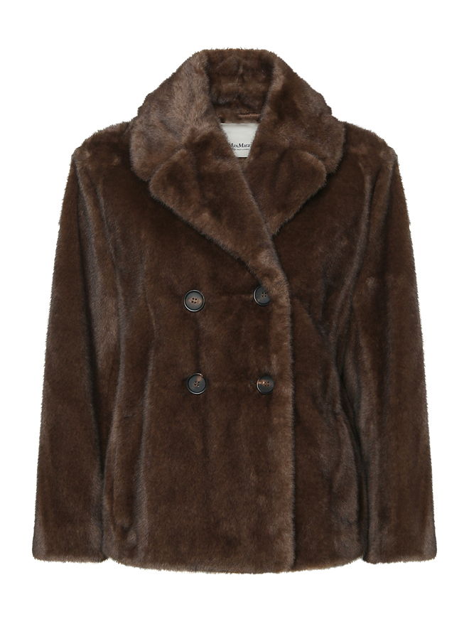 Max Mara Двубортная шуба под норку