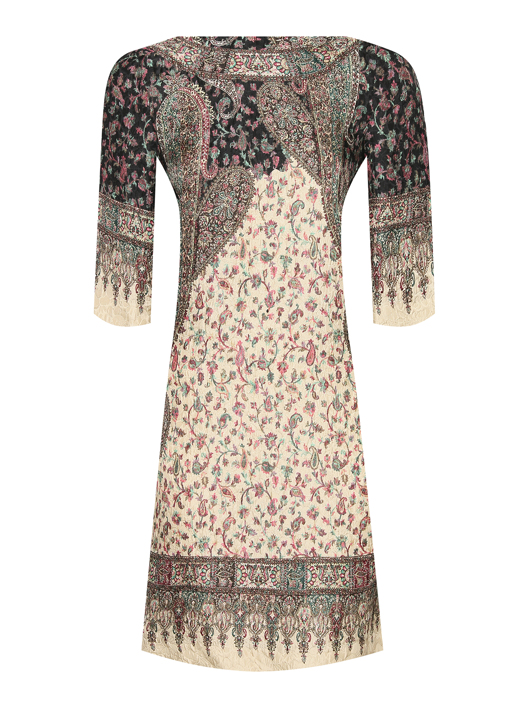 Etro Платье из шелка, вискозы и шерсти с узором
