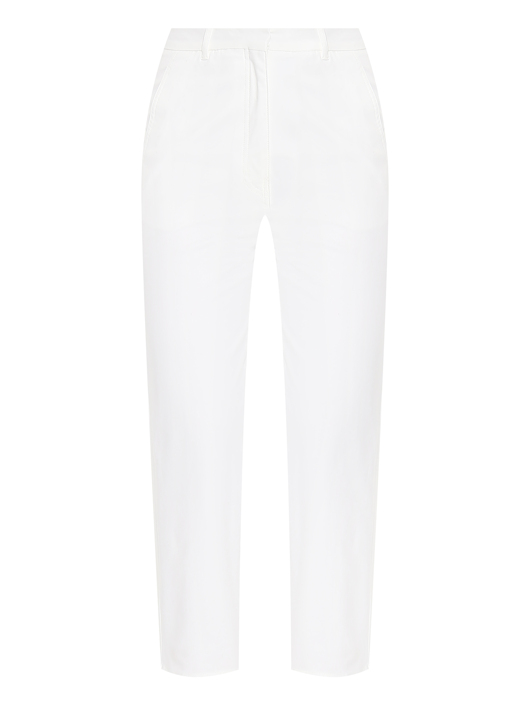 Max Mara Однотонные брюки прямого кроя из хлопка