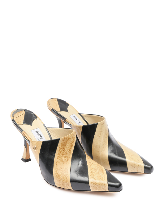 Jimmy Choo Туфли-мюли из двух видов кожи