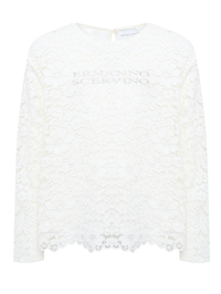 Ermanno Scervino Junior Блуза из кружева с логотипом