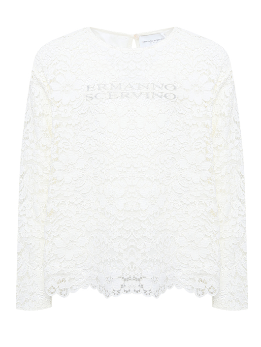 Ermanno Scervino Junior Блуза из кружева с логотипом
