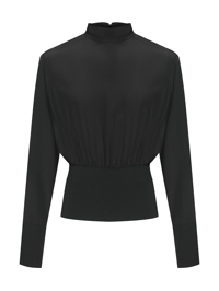Sportmax Блуза из шелка с трикотажной талией
