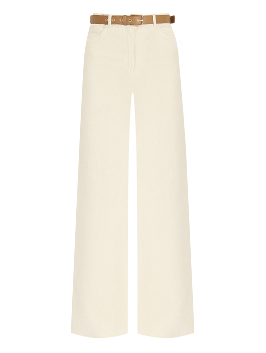 Max Mara Широкие брюки из хлопка и льна