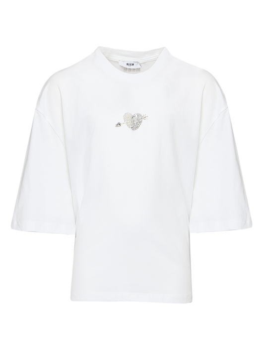MSGM Футболка из хлопка с аппликацией