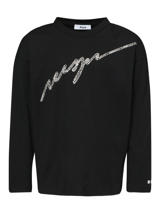 MSGM Лонгслив из хлопка с аппликацией