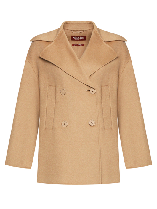 Max Mara Двубортное полупальто из шерсти