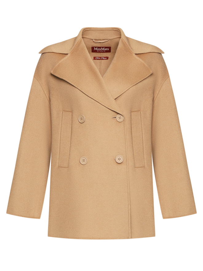 Max Mara Двубортное полупальто из шерсти
