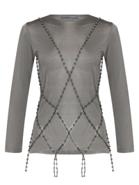 Alberta Ferretti Трикотажный джемпер с декором