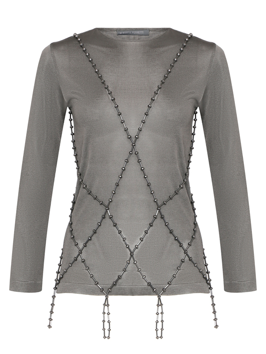 Alberta Ferretti Трикотажный джемпер с декором