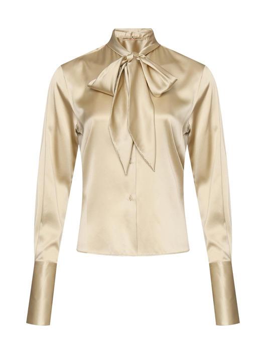 Ermanno Scervino Блуза из шелка с бантом