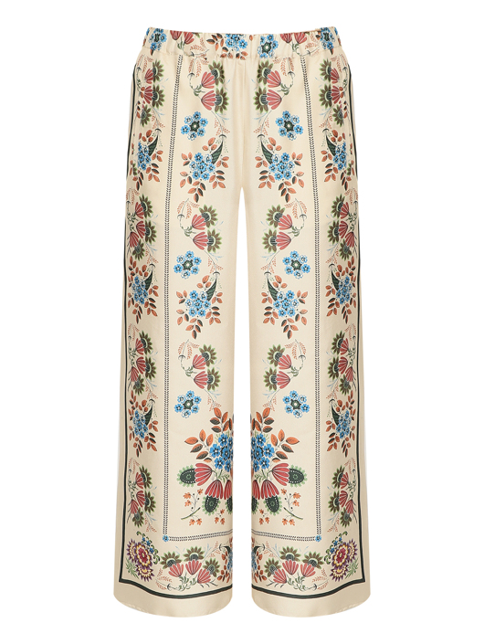 Weekend Max Mara Шелковые брюки с узором