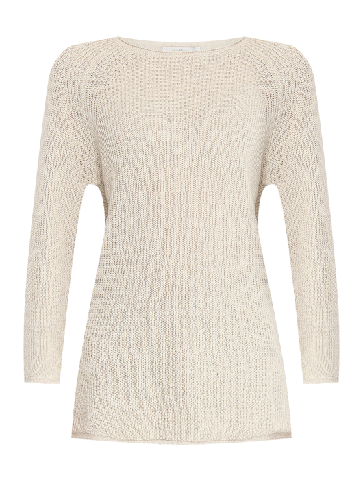 Max Mara Однотонный джемпер из хлопка и льна