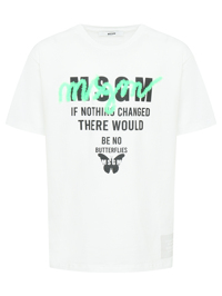MSGM Футболка с аппликацией из хлопка