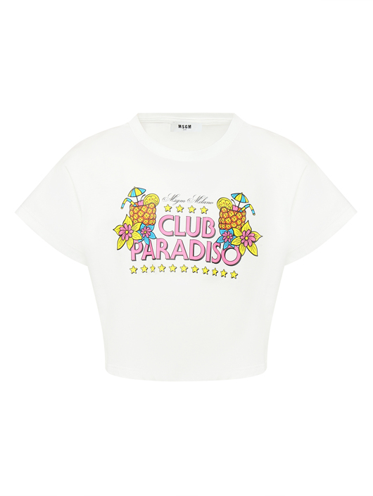 MSGM Футболка с принтом из трикотажа