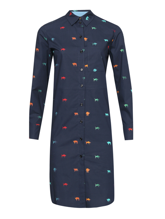 Paul Smith Платье-рубашка из хлопка с узором