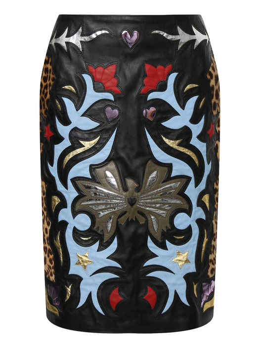 Mary Katrantzou Юбка из кожи с узором