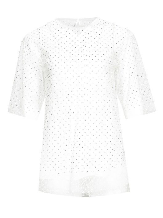 Ermanno Scervino Топ из шелка в стразах