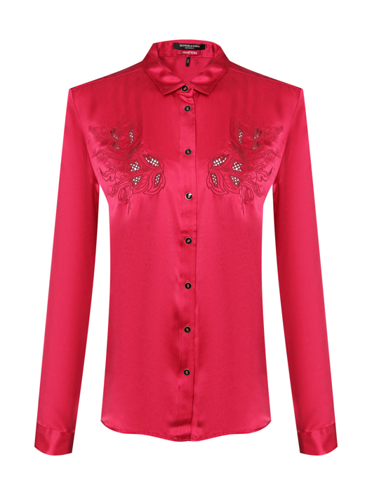 Scotch & Soda Блуза из шелка с вышивкой