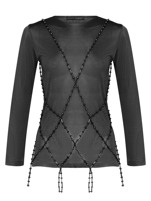 Alberta Ferretti Трикотажный джемпер с декором
