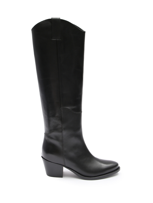 P.A.R.O.S.H. Казаки из кожи на низком каблуке