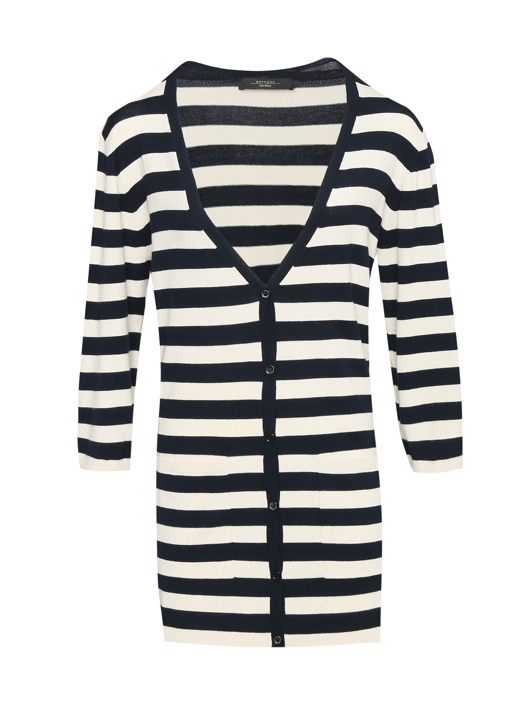 Weekend Max Mara Кардиган в полоску с карманами