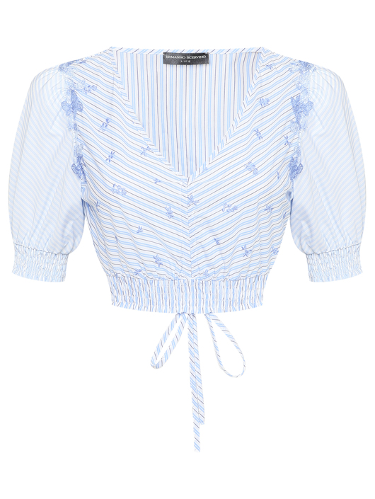 Ermanno Scervino Укороченная блуза с узором и кружевом