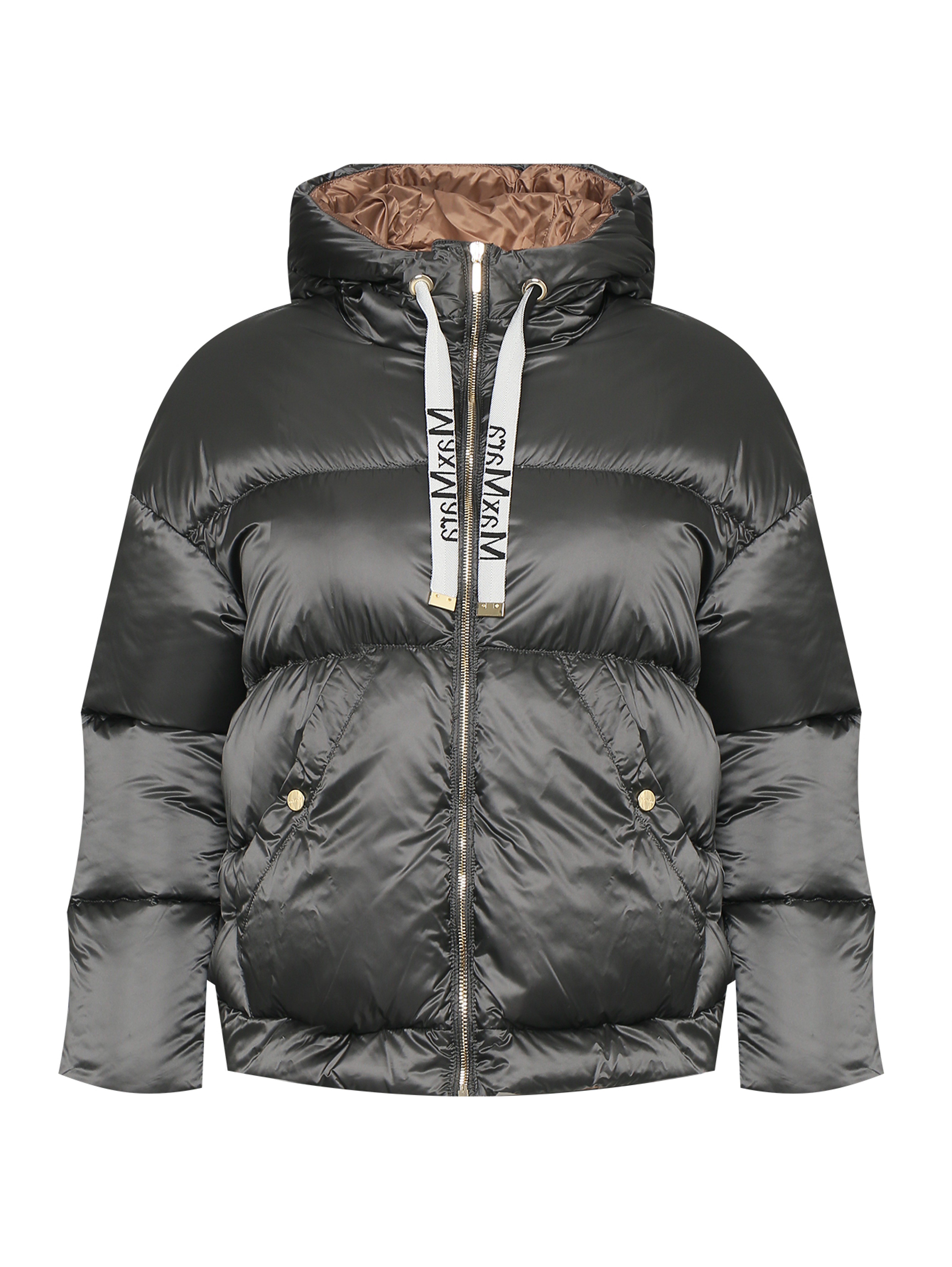 Стеганый пуховик с капюшоном