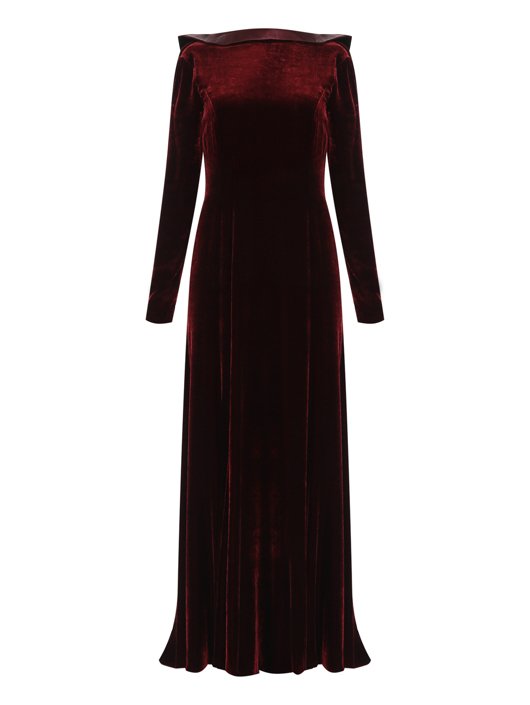 Alberta Ferretti Платье-макси из бархата
