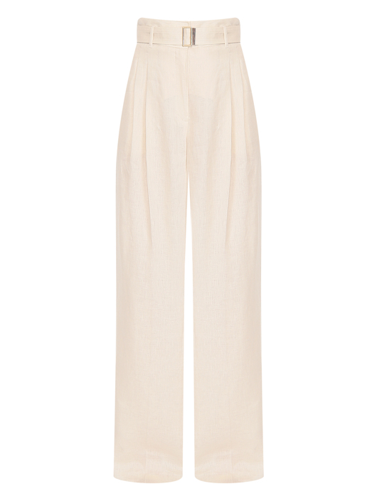 Max Mara Брюки из льна с поясом