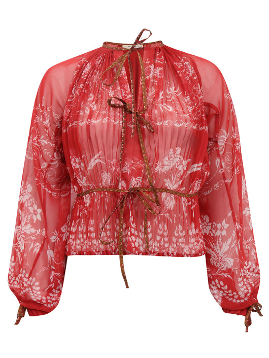 Etro Плиссированная блуза с узором