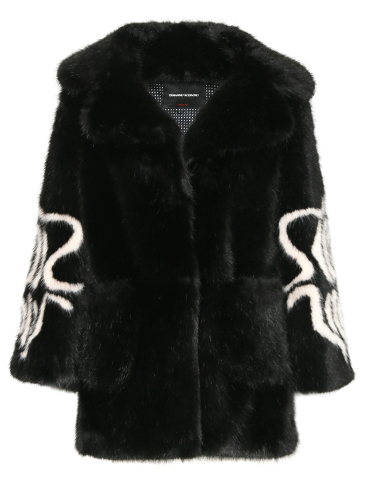 Ermanno Scervino Шуба из искусственного меха с узором