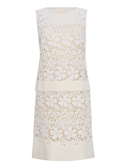 Alberta Ferretti Кружевное платье-мини из хлопка