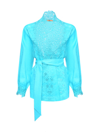 Ermanno Scervino Блуза из льна с вышивкой