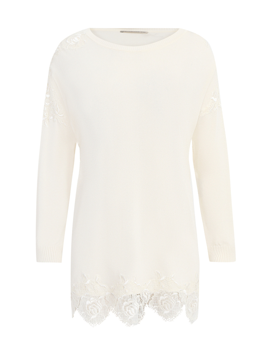 Ermanno Scervino Джемпер из вискозы с кружевной отделкой
