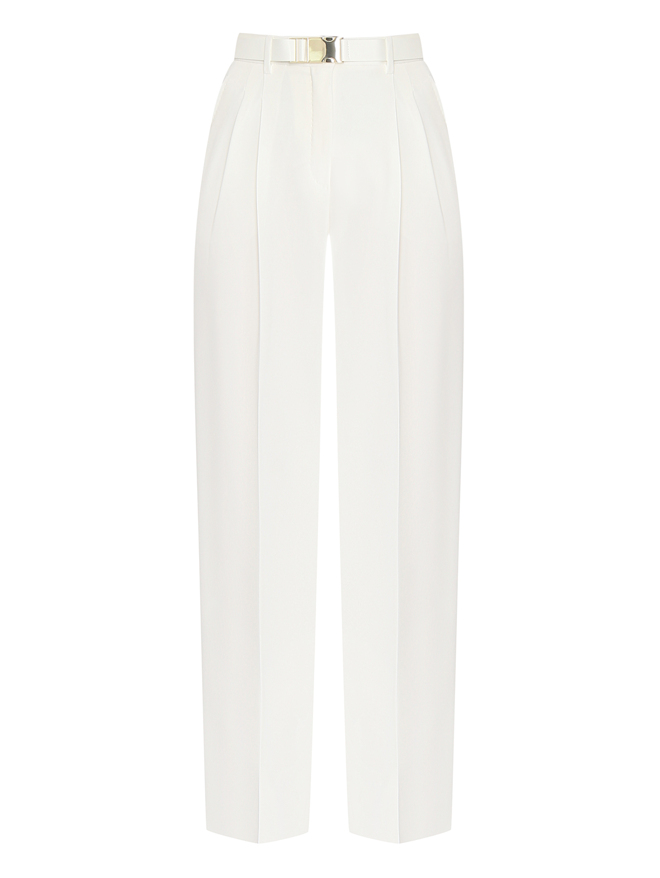Max Mara Брюки прямого кроя с ремнем
