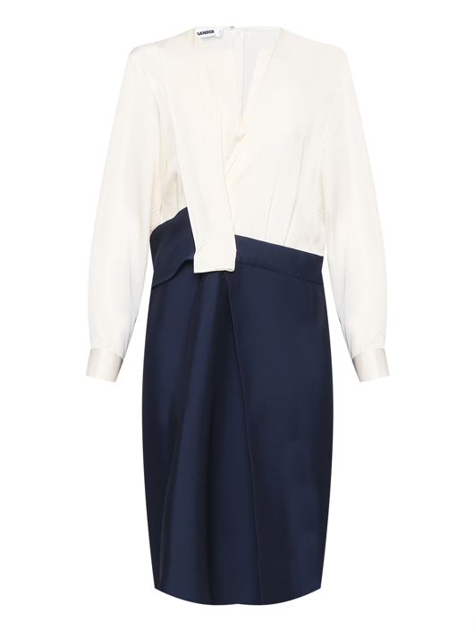 Jil Sander Комбинированное платье из хлопка
