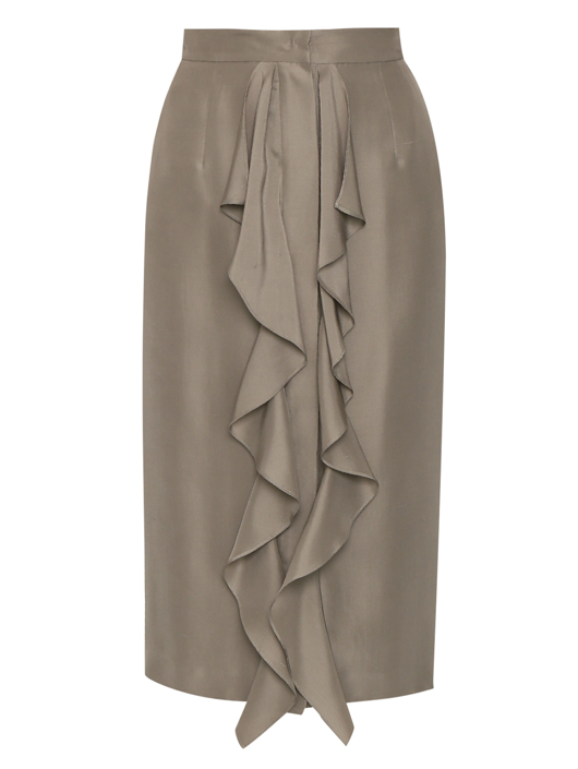 Max Mara Юбка шелковая с воланом